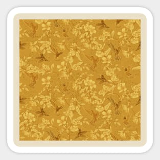 Gold Hummingbird Paradise Sticker